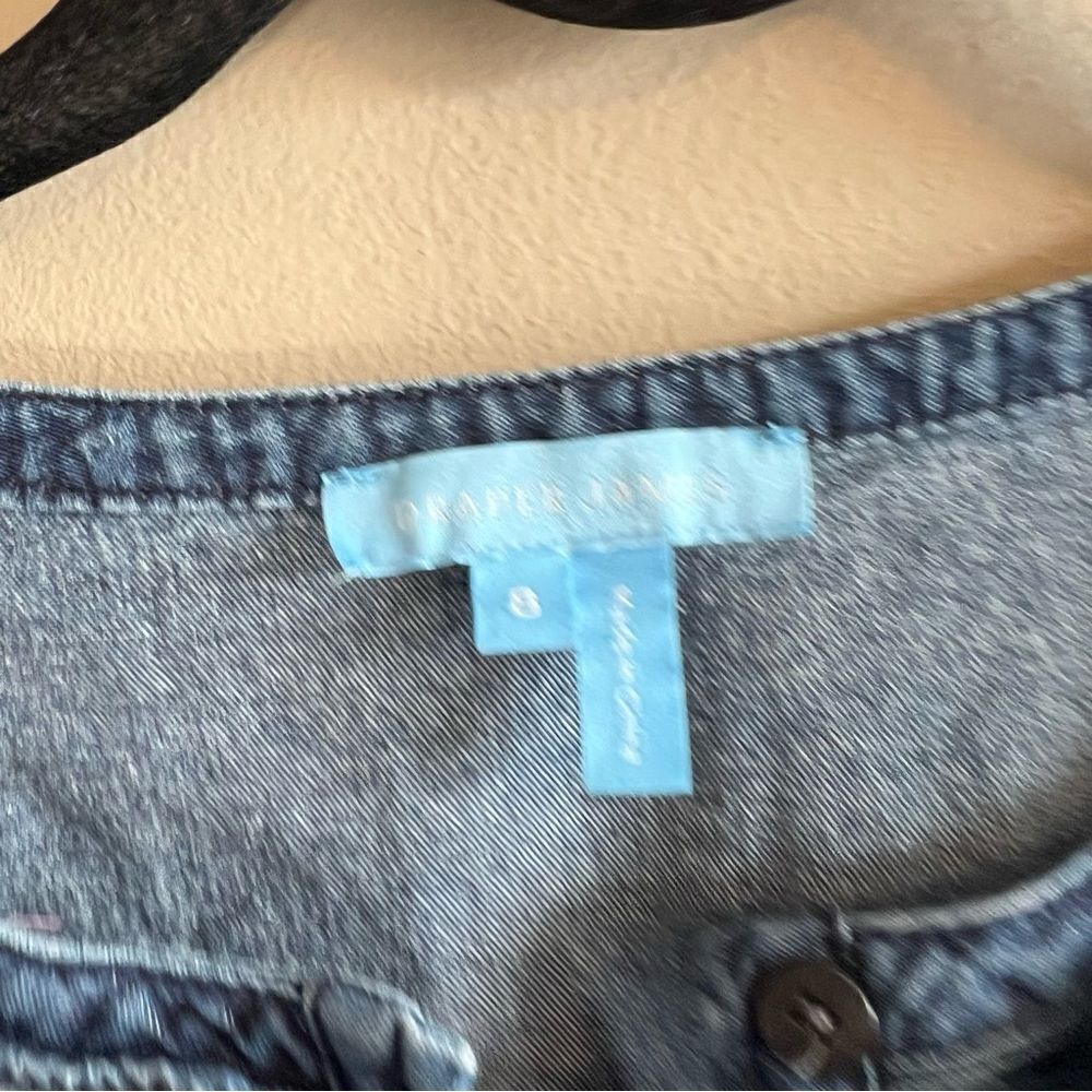 Draper James Embroidered Ruffle Chambray Denim Sh… - image 6